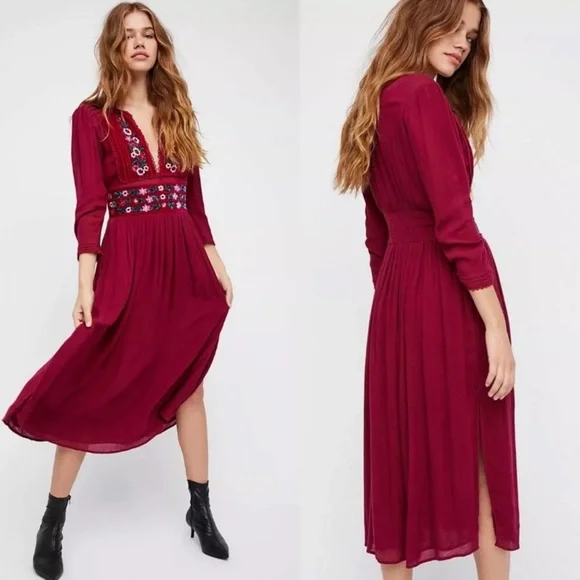 knee length dresses for ladies Free People Cecelia Midi Dress